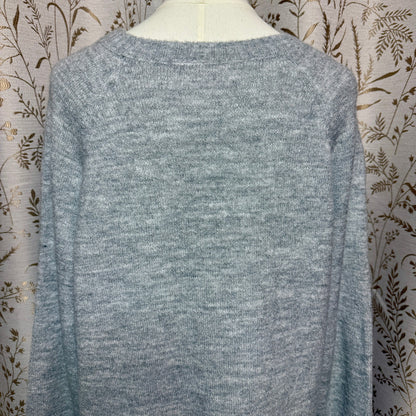LC Lauren Conrad Sequin Narwhal Knit Tunic Sweater Womens L Whimsical Ocean Cozy