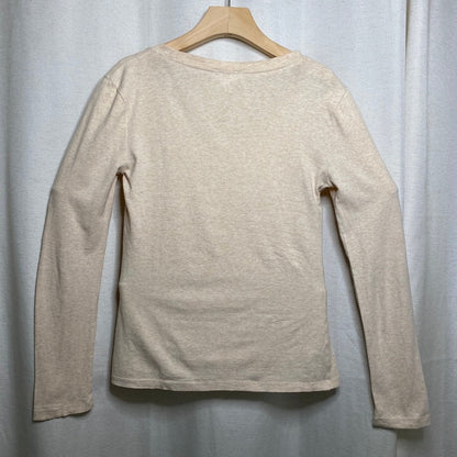 Zenna Outfitters Cream Long Sleeve Scoop Neck Top Distressed Grunge Fairy Fits S