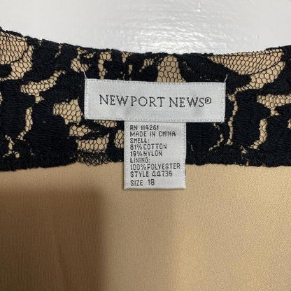 Newport News Black Lace Wiggle Dress Sz 18 90s Y2K Vintage Coquette Vampy Goth