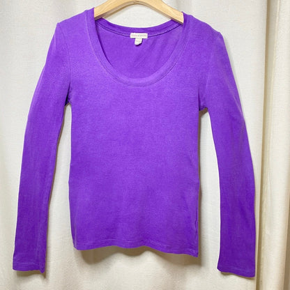 Zenana Purple Long Sleeve Scoop Neck Top Fits XS Fairycore Grunge Whimsigoth