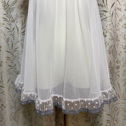 Victorias Secret Babydoll Slip L White Sheer Mesh Swiss Dot Coquette Bridal