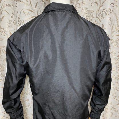 Spalding Track Jacket Medium Black Windbreaker Gorpcore Y2K Athleisure Utility