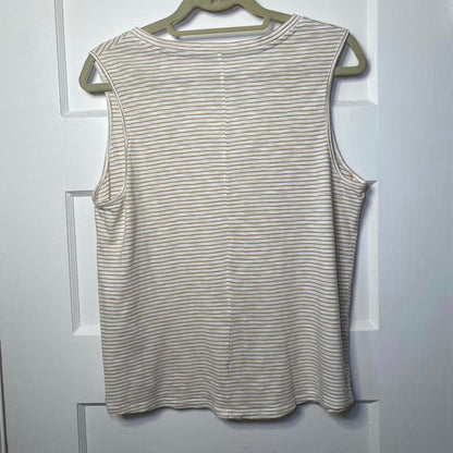 Sonoma Striped V-Neck Tank Top Womens Large Classic Business Casual Minimalist