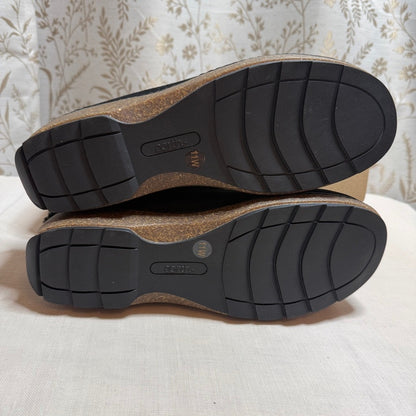 Earth Kolia8 Black Suede Clogs Women 11 W NIB Faux Shearling Cabincore Comfort