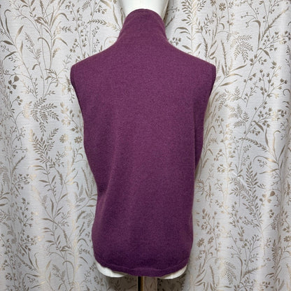 Cashmere Sweater Set Cardigan Sleeveless Turtleneck Womens L Wine Quiet Luxury