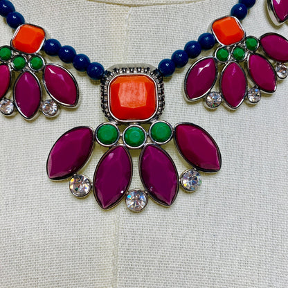 Lia Sophia Flamenco Statement Necklace Boho Chic Retro Artsy Maximalist Dopamine