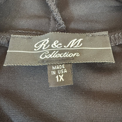 R&M Collection Cascade Waterfall Cardigan Women 1X Black Minimalist Lagenlook