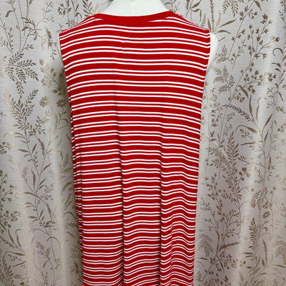 Time and Tru Stripe Midi Tank Dress XL Red White Streetwear French Girl Coastal