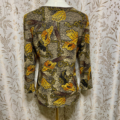 Brittany Black Vintage Jacquard Mesh Calla Lily Top Artsy Whimsigoth Fairycore
