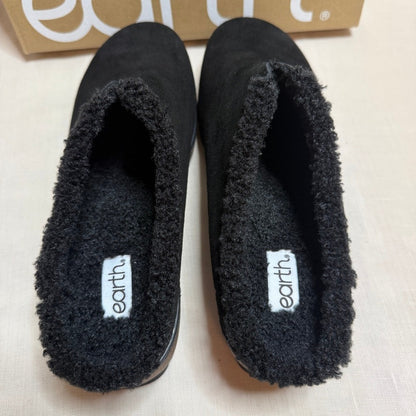 Earth Kolia8 Black Suede Clogs Women 11 W NIB Faux Shearling Cabincore Comfort