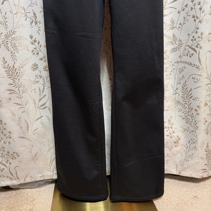 Yogipace Fleece Lined Wide Leg Sweatpants Women L Tall Black Athleisure Gorpcore