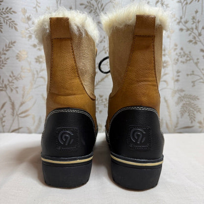 Champion Faux Fur Lined Suede Rubber Snow Boots Women 9 Apres Ski Cabincore Cozy