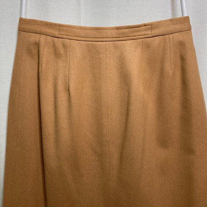 Evan-Picone Vintage Wool Camel Midi Skirt Women L Academia Retro Quiet Luxury
