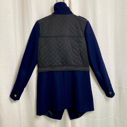 French Connection Mixed Media Cutaway Coat Womens Small Sailor Chic Whimsigoth