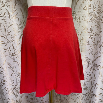 Forever 21 High-Waisted Cotton Skater Mini Skirt Red / XS Dance Cheer Tennis Y2K Twee Sporty