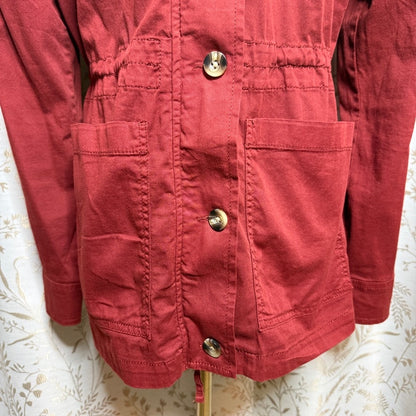 Sonoma Cotton Stretch Utility Field Jacket Women L Rust Gorpcore Workwear Fall