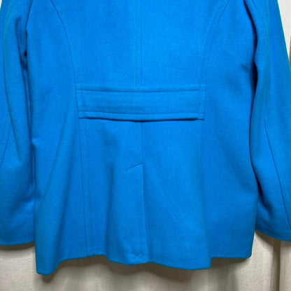 Lands' End Blue Wool/Cashmere Pea Coat 8P Nautical Sailor Chic Dopamine Dressing