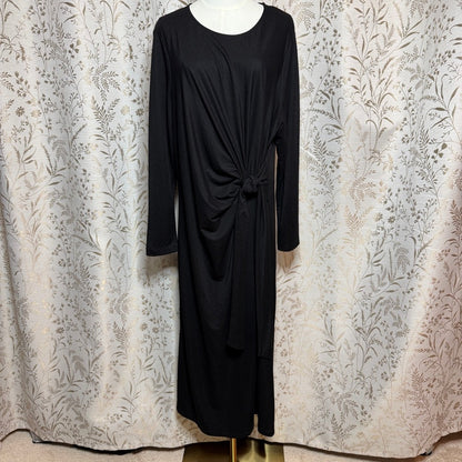 M&S Collection Knot Detail Maxi Dress Womens 18 Black Minimalist Elegant Formal