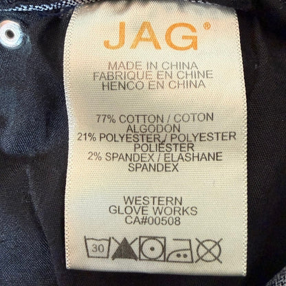 JAG Jeans Dark Wash Pull On Straight Leg Pants Women 16 Long Stretch Slim Fit