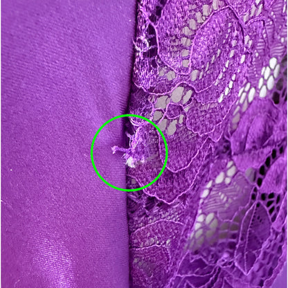 Alcea Rosea Purple Satin Lace Trim Crossback Slip Dress M Nightie Romantic Glam