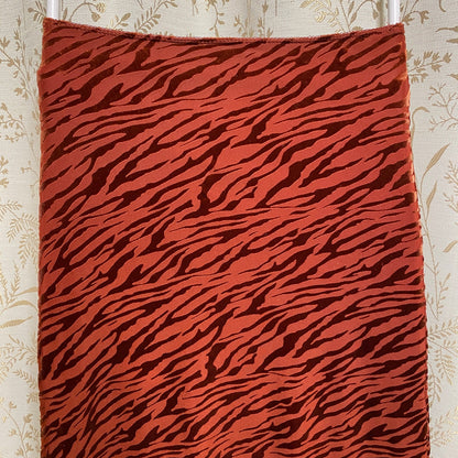 Forever 21 Tiger Print Velvet Burnout Skirt Small Rust Orange Indie Y2K Boho 90s