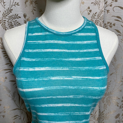 Aeropostal Teal Striped Crop Tank Top Small Retro Indie Skater Beach Festival