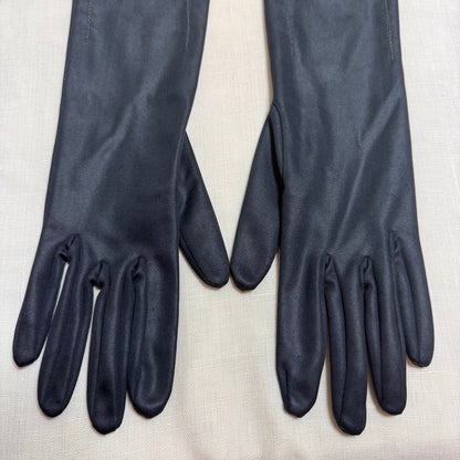 Vintage 1950s Black Opera Length Evening Gloves S Old Hollywood Mid-Century Glam