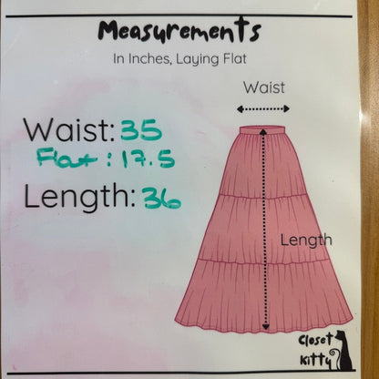 DR2 Pleated Chiffon Midi Skirt Womens XL Red Botanical Romantic Boho Whimsigoth