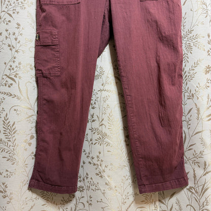Sonoma Stretch Twill Crop Cargo Utility Pants Women 12 Wine Gorpcore Cabincore
