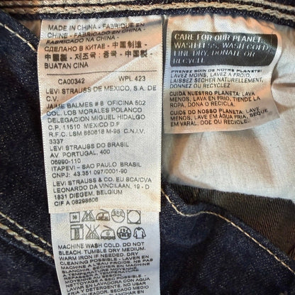 Levi's 524 Too Superlow Jeans Women Sz 18 Tall Dark Indigo Cowgirl Y2K Western