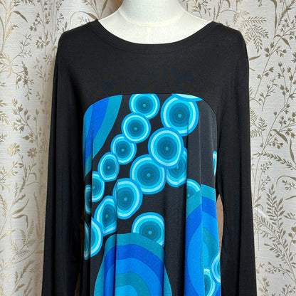 Nicola Antoni Abstract Circle Graphic Tunic Dress Women XL Mod Retro Art to Wear