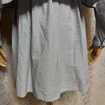 American Holic Seersucker Micro-Stripe Tiered Tunic Women M Japan Avant Garde