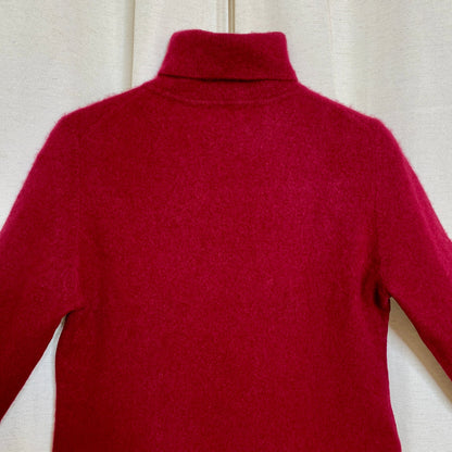 Charter Club 2-Ply Cashmere Turtleneck Sweater Womens Large Cranberry Luxury