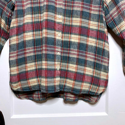 Chaps Plaid Button-Up Shirt Womens Large Autumn Barn Lumberjack Pumpkin Patch