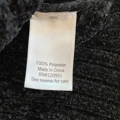 SO Black Chenille Ribbed Crop Cardigan Zip Juniors M Y2K 90s Grunge Whimsigoth