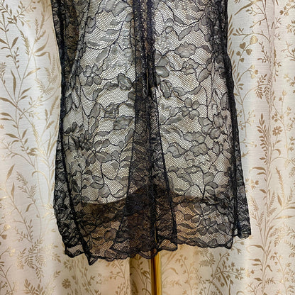 Victoria Secret Black Lace Flyaway Babydoll L Dark Coquette Romantic Fairy Goth