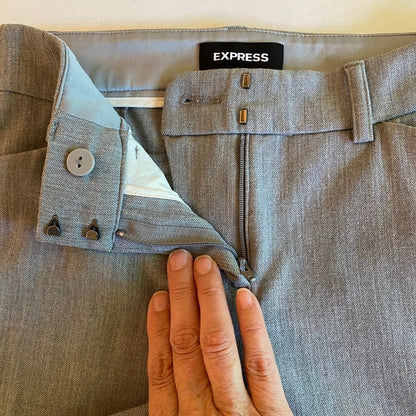 Express Skinny Mid Rise Dress Pants 00R Heather Gray Office Siren Minimalist