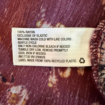Knox Rose Boho Midi Dress Women XXL Button Front Autumn Prairie Cottagecore