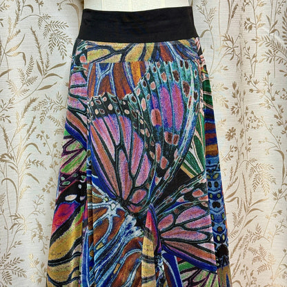 Lapis Butterfly Mesh Midi Skirt Womens L Bohemian Whimsygoth Fairycore Romantic