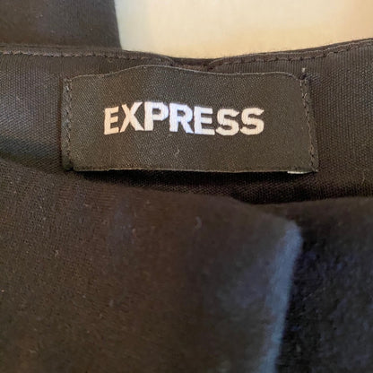 Express Skinny Mid Rise Ankle Pants 0R Black Stretch Office Siren Minimalist