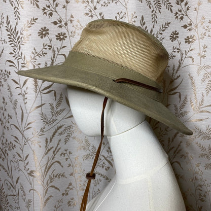 Dorfman Pacific Khaki Safari Hat Medium Mesh Gorpcore Sun Hiking Outdoor Utility