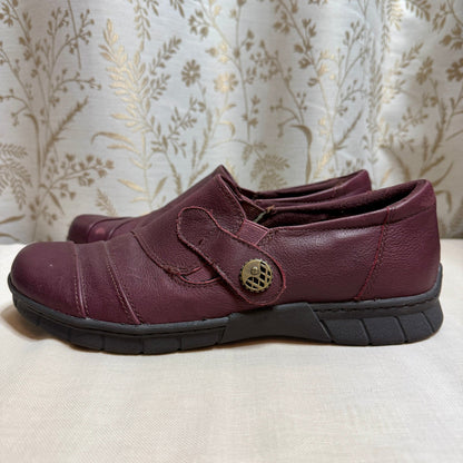 Earth Origins Naya Slip-On Loafer Womens 11  Burgundy Comfort Academia Ergonomic