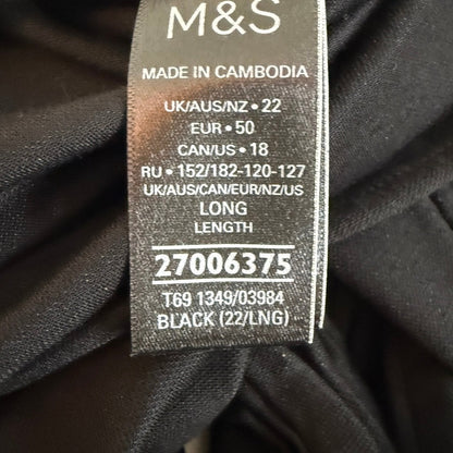 M&S Collection Knot Detail Maxi Dress Womens 18 Black Minimalist Elegant Formal