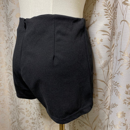 SHEIN Black Skort Wrap Mini Skirt Shorts Small Ring Detail Whimsigoth Goth Edgy
