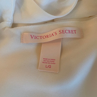 Victorias Secret White Halter Babydoll L Beaded Sequin Bridal Coquette Angelcore