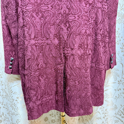 Monroe & Main Burgundy Tapestry Jacket Women Sz 18W Whimsigoth Victorian Vampire