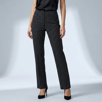 Yogipace Pinstripe Yoga Dress Pants Womens XL Black White Office Siren Corporate