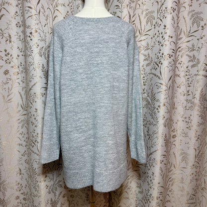 LC Lauren Conrad Sequin Narwhal Knit Tunic Sweater Womens L Whimsical Ocean Cozy