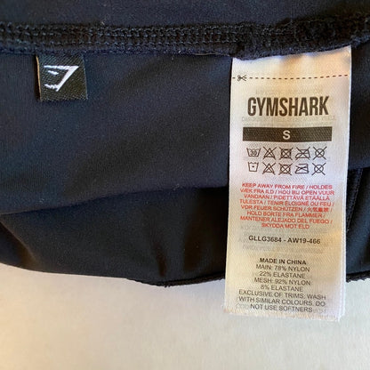 Gymshark Crop Leggings Black S Balletcore Pilates Sporty Cuffed Tulip Hem Slim