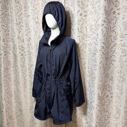 32 Degrees Cool Hooded Anorak Windbreaker Womens L Navy Gorpcore Utility Outdoor